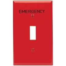 Leviton 80701-RE 1-Gang Toggle Device Switch Wallplate, Standard Size, - €14,94 EUR