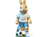 Cute Easter Bunny Playing Soccer New Figurine 13.5” Tall - £31.46 GBP