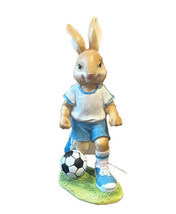 Cute Easter Bunny Playing Soccer New Figurine 13.5” Tall - £32.16 GBP