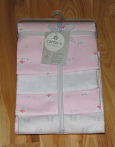 Carters Cotton Flannel Baby Girl Receiving Swaddling Blanket Pink Dog Bow Dots - £28.75 GBP