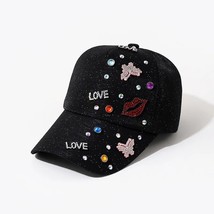 2022 Sequins Rhinestones Baseball Cap For Women Summer  Hat Girls Sanpback Hip h - £85.57 GBP