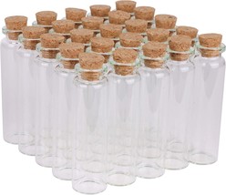 Maxmau 20Ml Tiny Glass Vials, Jars With Cork Stoppers, Message Bottles,, 24 Pc.. - £26.40 GBP