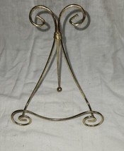 Gold Wire Scroll Display Stand Plates Picture Artwork 10 Inch Metal Easel - $12.99
