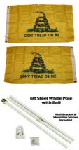 AES 2x3 2&#39;x3&#39; Gadsden Don&#39;t Tread On Me Yellow Snake Double Sided 2ply Flag Whit - £31.22 GBP