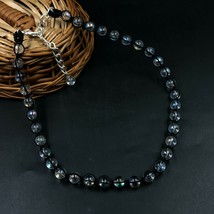 Natural Aura Quartz 8x8 mm Beads Adjustable Thread Necklace ATN-35 - £11.25 GBP