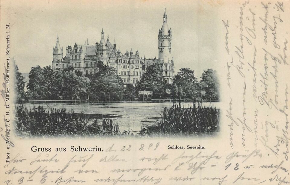 Primary image for SCHWERIN GERMANY~SCHLOSS SEESEITE~1899 MULLER PHOTO POSTCARD