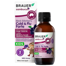 Brauer Sambucus Cold &amp; Flu Forte Kids Oral Liquid 100mL - £67.49 GBP