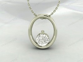 Diamond Stone 925 Sterling Silver Handmade Pendant Necklace Unique Jewelry - $34.65+