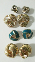 Jewelry Lot of 4 Pairs Twists &amp; Knots Stud Post Earrings (No Backs)  - £3.78 GBP