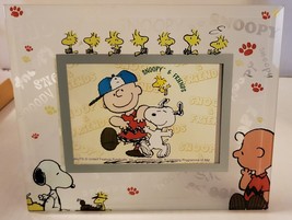 Peanuts Snoopy Charlie Brown glass picture frame Everwin Hong Kong NEW I... - $32.99