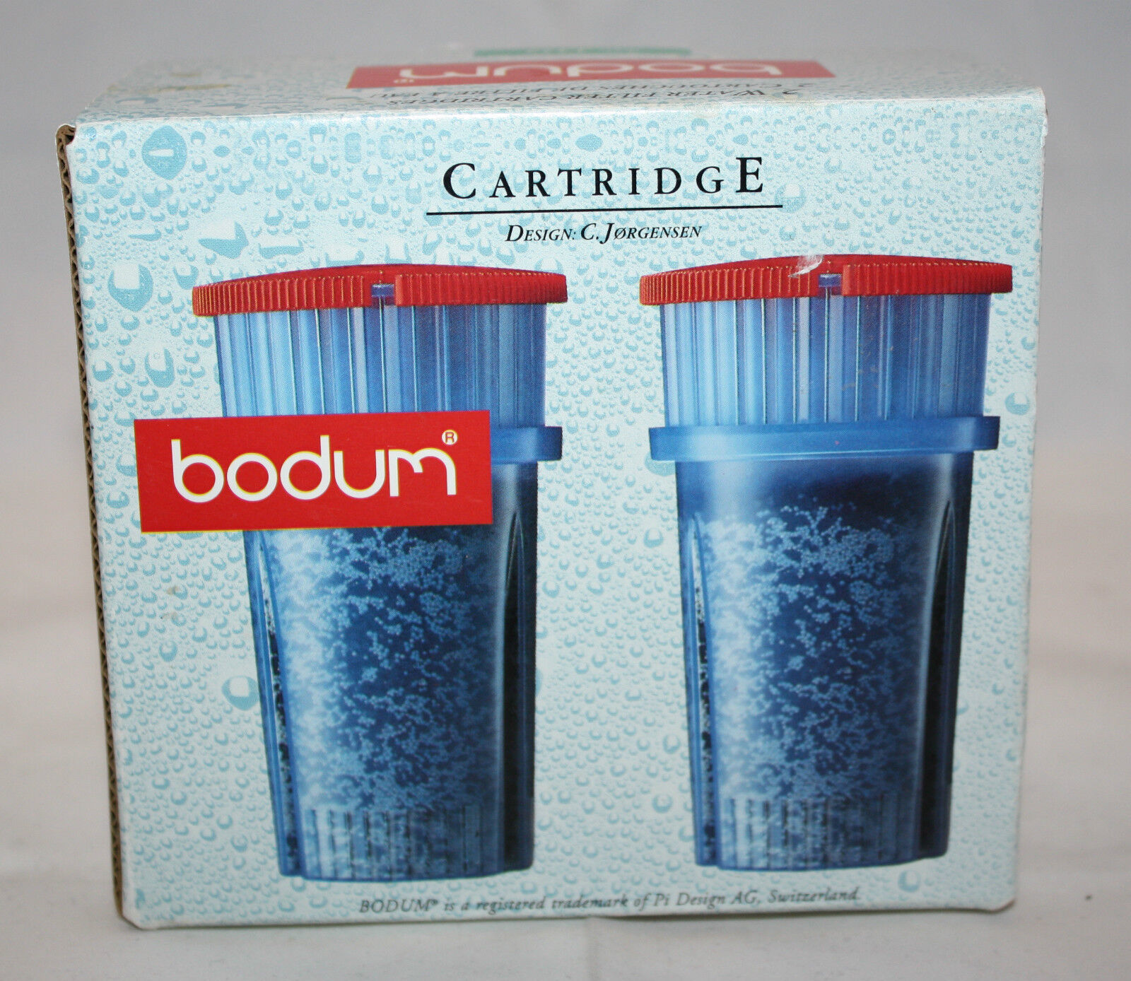 Bodum 2 Water Filter Cartridges Red No. 1342 C Jorgensen Denmark Switzerland New - £28.10 GBP