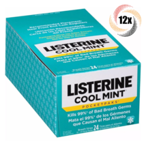 Full Box 12x Packs Listerine Cool Mint Pocketpaks Breath Strips | 24 Per... - $39.14