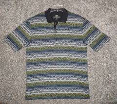 Greg Norman Polo Shirt Mens XL Play Dry Golf Black Green Blue Yellow Str... - $14.89