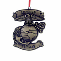 Kurt S. Adler Officially Licensed Metal Semper Fidelis Marine Xmas Tree Ornament - $12.88