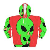 Fake News Alien Visitor AOP Unisex Pullover Hoodie - $137.63+