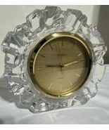 Vintage Linden Crystal &amp; Gold Tone Quartz Table Desk Alarm Clock # 4RE 642 - $34.33 CAD