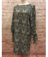 Morris &amp; Co x H&amp;M Womens Green Floral Print Shift Dress Tie Sleeve - US ... - £23.23 GBP
