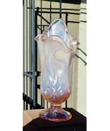 Vintage Fenton "Lily of the Valley" Pink Opalescent Glass Vase 8.25" - $62.00