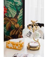 Yellow Floral Ceramic Tissue Box, Decorative Vintage Napkin Holder for L... - $350.84 CAD