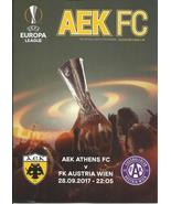 AEK ATHENS – FK AUSTRIA WIEN – 2017-2018 EUROPA LEAGUE - SOCCER MATCH PR... - £4.71 GBP