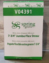 Drinking Straws Jumbo Flex 500 Count Box 7 3/4&quot; Ind.Wrapped Spring Grove... - $19.43