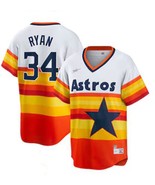 Legend HOF Nolan Ryan #34 Men&#39;s Replica Throw Back Astros Jersey - All S... - $49.99