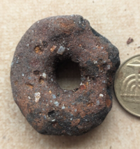 Natural Strange  Rusted Iron  Round Stone ? with Hole in the Middle from... - £1.97 GBP