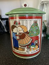 Enesco Christmas is Love Cookie Jar Container Susan Marie McChesney Rare... - $39.99