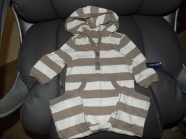Old Navy One Piece Brown/White Striped Romper Size 3/6 Months Boy&#39;s New - £14.46 GBP