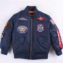 2-10 Years Jacket for Girls Zipper Warm Ma-1 Bomber Flight Jackets Boys Coat Kid - £74.22 GBP