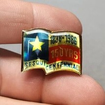 Vintage Texas Sesquicentennial Enamel Lapel Hat Pin 1836-1986 TX Flag Gold-Tone - £9.49 GBP