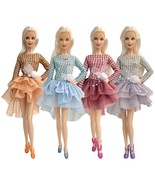 4 Set Doll Fashion Long Sleeves Dress 1/6 Doll Party Clothes For Barbie ... - £11.04 GBP