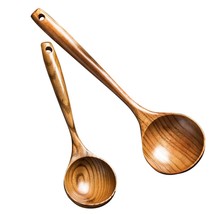 2 Pcs Wooden Spoon Ladle For Cooking Spoons-14 Inch Long Kitchen Cooking... - $33.99