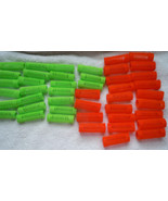 Mid Century Plastic Green and Orange Roller Curlers - $9.58 CAD