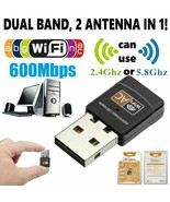 Mini Dual Band 600Mbps USB WiFi Wireless Adapter Network Card 2.4G/5GHz ... - $5.13