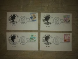4 Vintage Tip Up Town Cancelled Stamp Envelopes January 17 1988 Houghton Lake MI - £18.19 GBP