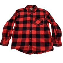 Field And Stream Flannel Men&#39;s Medium Red Buffalo Plaid Button Down Long... - £14.97 GBP