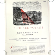 Le Cigare Volant Bonny Doon Wine Vtg UFO Poster 18x24 Santa Cruz Vineyar... - £95.43 GBP
