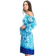 INC Dress international Concepts Retro Tribe Tie-Dye Cold shoulder Long ... - £36.71 GBP