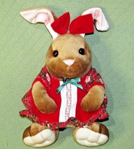1995 Vintage Velveteen Rabbit 15" Plush Animal Commonwealth Girl Red Velvet Toy - $15.75