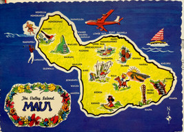 Postcard MAUI The Valley Island HAWAII 2nd Largest Of The Hawaiian Islands - £3.81 GBP