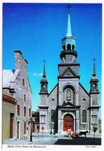 Quebec Laminated Postcard RPPC Eglise Notre Dame du Bonsecours Church - £2.35 GBP