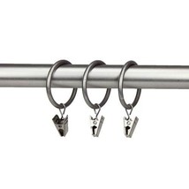 Rod Desyne Set of 10 Curtain Rings With Clip,Satin Nickel,1.375 Inch - £20.78 GBP