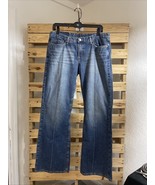 Y2K Lucky Brand Dungaree Front Seam Bootcut Jeans Size 14 X 32 BBL JD - $732.79 MXN