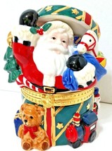 Traditions Santa Hinged Keepsake Box Porcelain Decorative Box 5 1/2&quot; NIB - $16.82