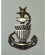 US Coast Guard Military 6 3/8&quot; x 4 5/8&quot; BRASS ONLY Senior Chief Anchor E... - $121.57 CAD