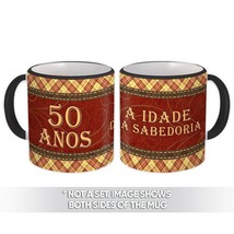 50 Anos A Idade da Sabedoria : Gift Mug Portuguese Wisdom 50th Birthday for Man  - £12.70 GBP