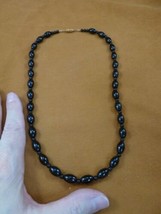 (v305-15) 12x8mm black Onyx gemstone beaded 20&quot; long Necklace Jewelry cl... - £41.89 GBP
