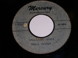 Brook Benton Metal Acetate Unclaimed Heart You&#39;re All I Want 45 Rpm Record - £390.52 GBP