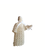 Vintage Faceless Crocheted Starched Doll Figurine with Parasol Handmade ... - £35.20 GBP